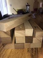 Nussbaum Massivkantel 30 x 30 mm MEDI I  - 37,5 cm Kern -  braun 2-3 Seiten Fehlerfrei